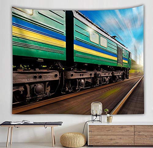 YYZCM Tapisserie Multicolore Tapisserie Murale Train tentures murales, Tapis de Yoga Hippie/couvre-lits-S/95x73cm Cover