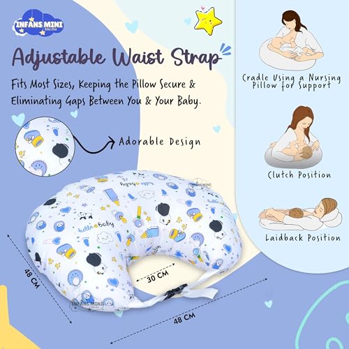 Image of Baby Bedding Set Combo for New Born - Baby Sleeping Bag, Baby Feeding Pillow Ideal for 0 to 6 Months Babies (Panda Blue)