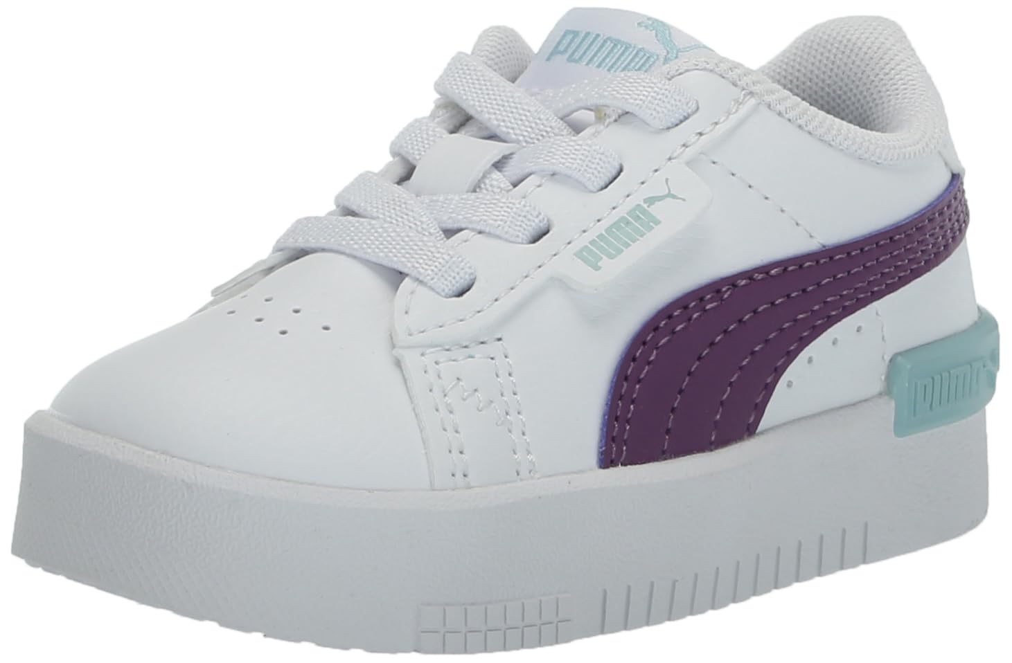 PUMA Unisex-Child, Jada Alternate Closure, PUMA White-Crushed Berry-Turquoise Surf, Toddler 6