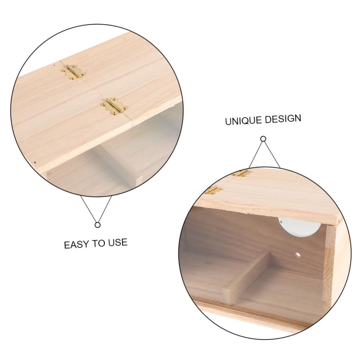 WOONEKY Caja Nido para Pájaros de Madera y Acrílico Transparente Resistente la Intemperie para Cría de Periquitos Ninfas Agapornis y Aves Pequeñas Fácil de Instalar y Limpiar