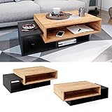 Vicco Mesa de Centro Bari, Antracita/Roble Dorado, 105 x 32 cm
