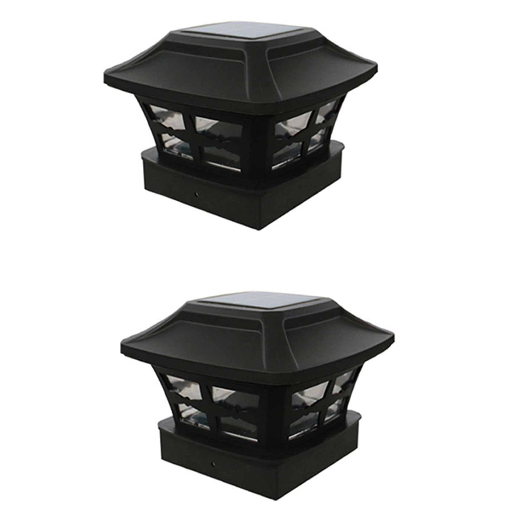 Hndhbfgrt 2X Solar Post Cap Lights Outdoor Post Solar Lights LED Bulb Fence Post Lights for Inch Wooden Posts Warm White