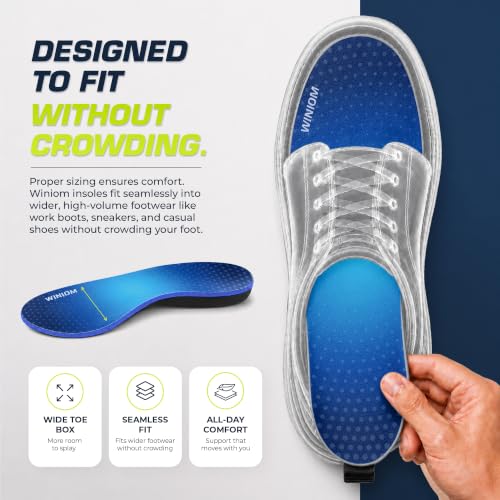 Image of Flat Feet Insoles Men & Women - Orthotic Shoe Inserts with Arch Support for Flat Feet, Overpronation Insoles with Shock Absorption for Heel and Foot Pain Relief (Ocean Blue, M 9-9.5 / W 11-11.5)