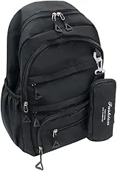 Mochila Versátil Unissex Escolar Trabalho e Dia a Dia - Design Moderno Mochila Escolar Feminina Masculina Tactel Notebook Juvenil Acompanha Estojo