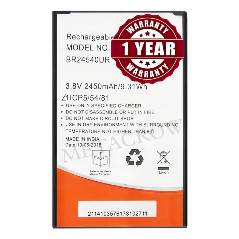 Image of Original BR24540UR Battery Compatible for Intex Aqua S3 - (2450mAh) - 1 Year Warranty JK1
