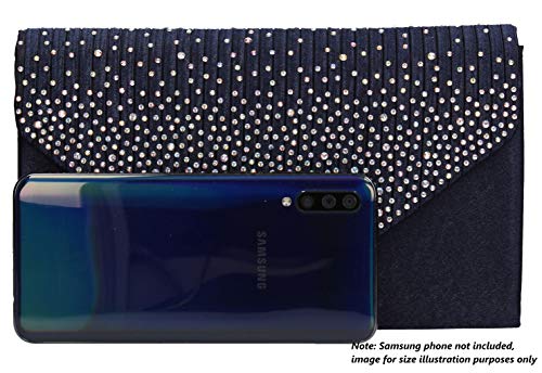 SwankySwans Damen Clutch Abby mit Strasssteinen, Umschlag-Stil, Blau (Marineblau), Einheitsgröße