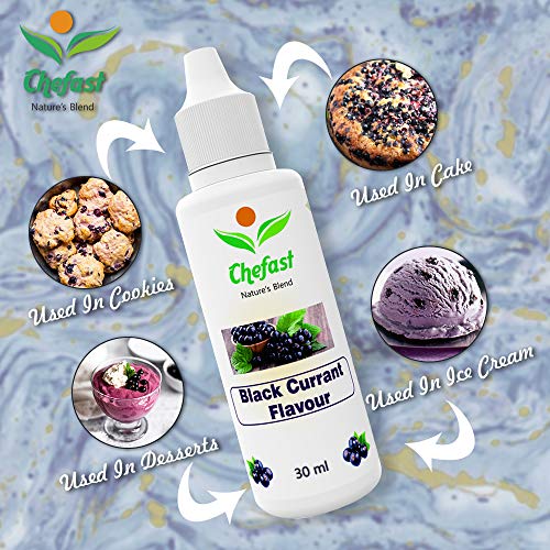 Image of Chefast Pack of 3 Baking Essence Flavour of Black Currant , Butter Scotch , Strawberry for Cake, Ice-Cream,Milkshakes- 30ML ( Use 2-3 Drops Essence for 250 Grm Cake) This is Flavour only, Not a Color