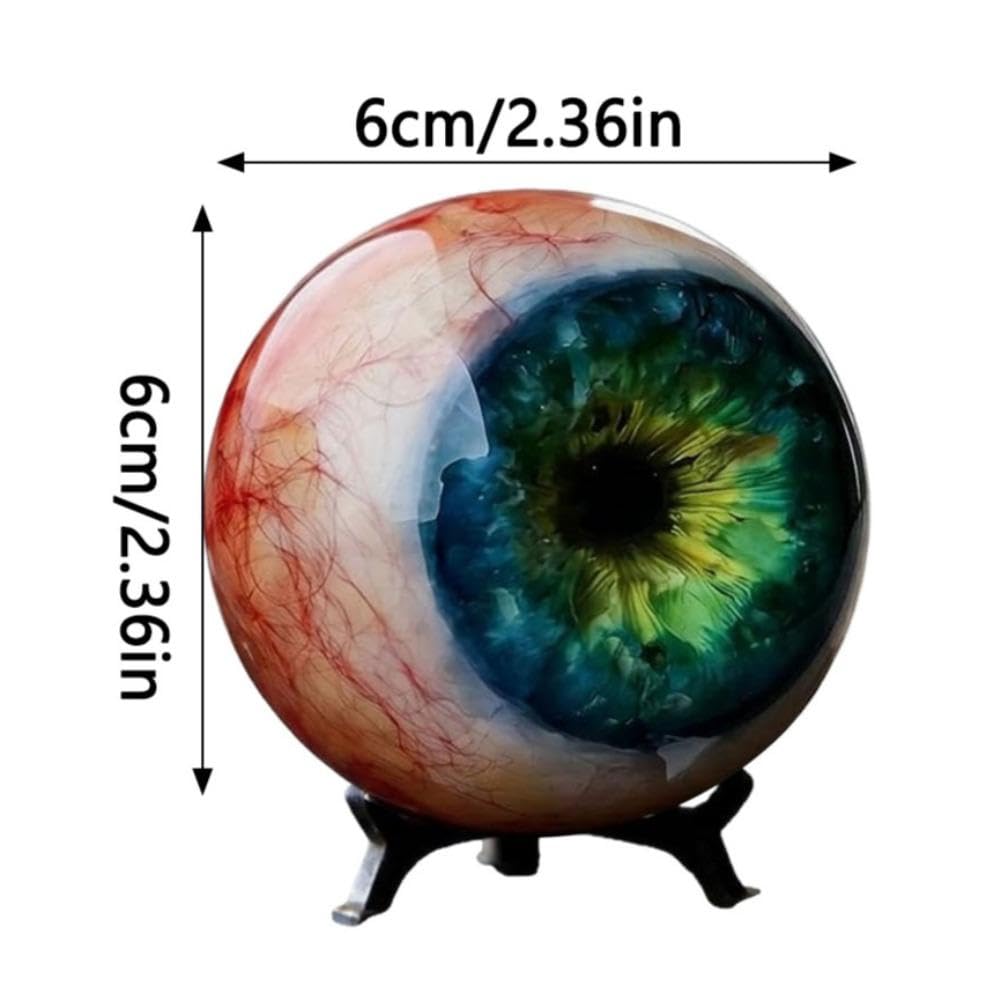 Hyper-Realistic Monster Eye Decor, Scary Realistic Eyeball Ornament, Dark Fantasy Artwork for Desk Bookshelf, Eerie Illusion, Unique Gothic Gift for Horror Fans (Blue) — view 3
