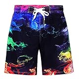 Fanient Jungen Badehose Coole Bunte Smoke Swim Boxershorts für sportliche Freizeitkleidung