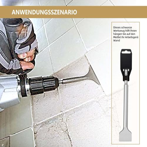 CSOOM SDS PLUS 2 Stück Meißel-Set, Fliesenmeißel 75 x 165 mm und Flachmeißel 100 x 280 mm, für Fliesen, Fliesenkleber, Beton, Naturstein, Mauerwerk usw