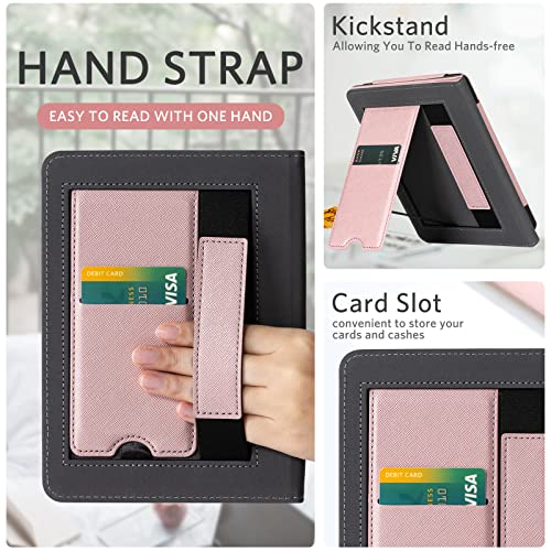 Image of CoBak Case with Stand for Kindle Paperwhite - Durable PU Leather Cover with Auto Sleep Wake, Card Slot, Hand Strap Feature - Fits Kindle Paperwhite 11th Generation 6.8 inch Signature Edition 2021 Released