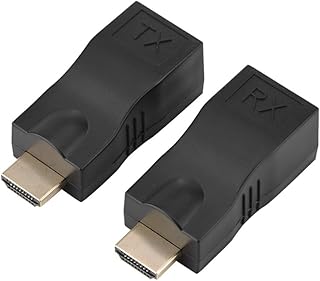 HDMI Extender,HDMI Repeater Sturdy Durable Portable 2X HDMI 30m to RJ45 Network Cable Extender Converter Repeater Over CAT-5e CAT6 Support HDCP1.1/1.2