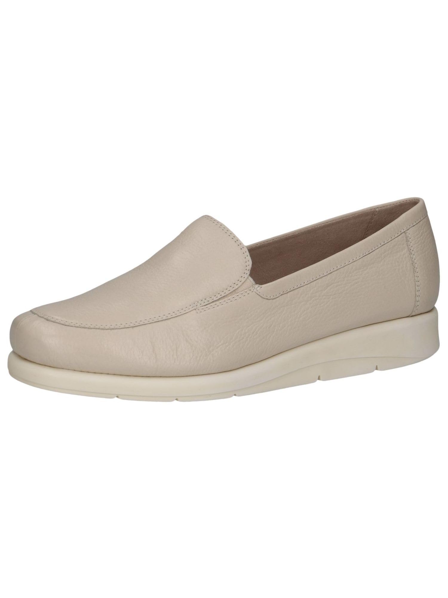 CAPRICE Women's Leather Loafers Elegant, Cream (Offwhite Nappa), 6.5 UK