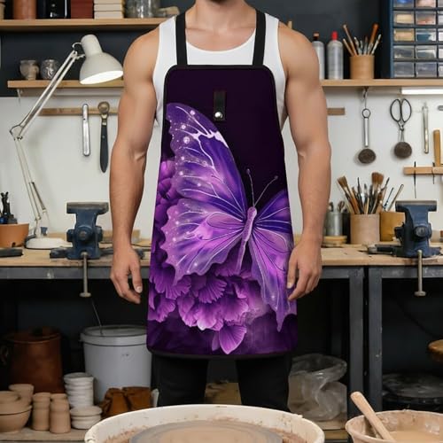 Delantal de trabajo impermeable con 8 bolsillos para hombres y mujeres miniatura 4