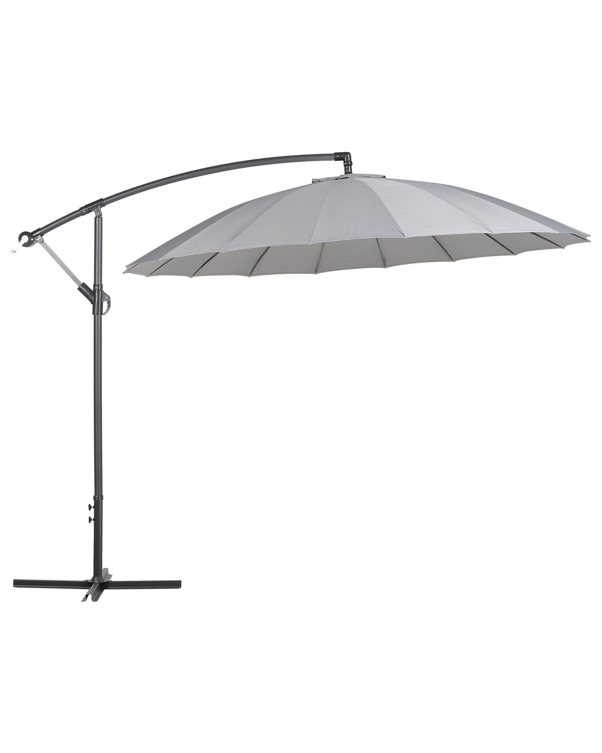 Parasol ogrodowy ciemnoszary na wysięgniku metalowy składany ø 268 cm Calabria