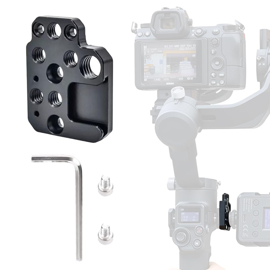 ZORBES® Expansion Mount Compatible with DJI Ronin RS4/ Pro, RS3/Pro, RS2, RSC, RS 3 Mini Gimbal Extension Aluminum Board Accessories, Stabilizer Extension Plate for Video Light, Microphone, Monitor-image-37