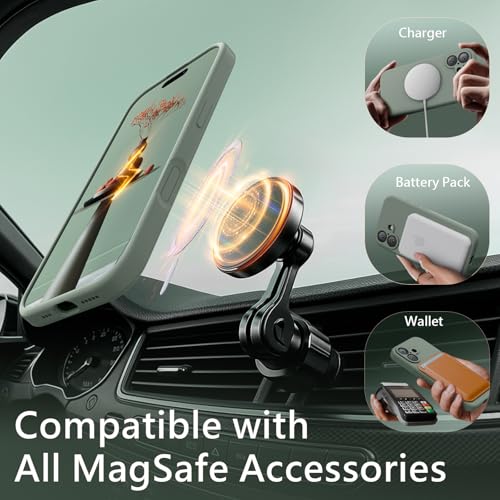 Image of FireNova Magnetic for iPhone 17 Case, Compatible with MagSafe, [Integrated Silicone Camera Control Button] [Camera Protection] Anti-Scratch Microfiber Lining Phone Case, 6.3 inch, Calke Green