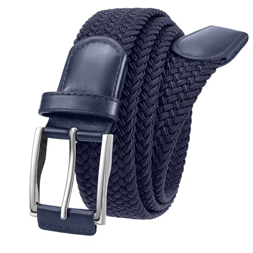 Image of XZQTIVE Braided Stretch Belt Mens Gift Elastic Woven Belt for Golf Casual Pants Shirts Jeans