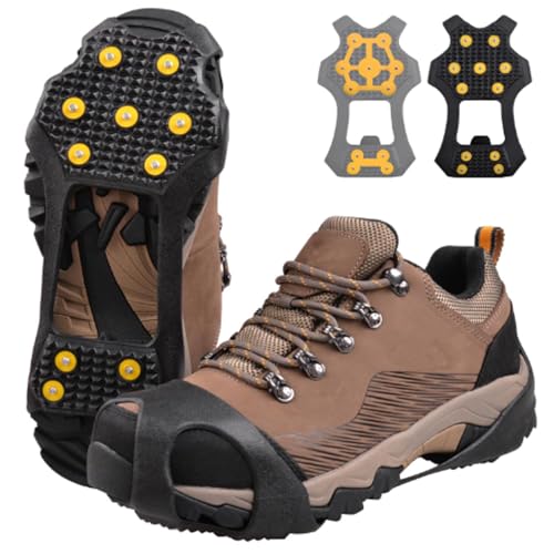 Ice Cleats for Shoes and Boots Crampons Anti Slip Snow Traction Cleats 11 Studs Snow Grippers...