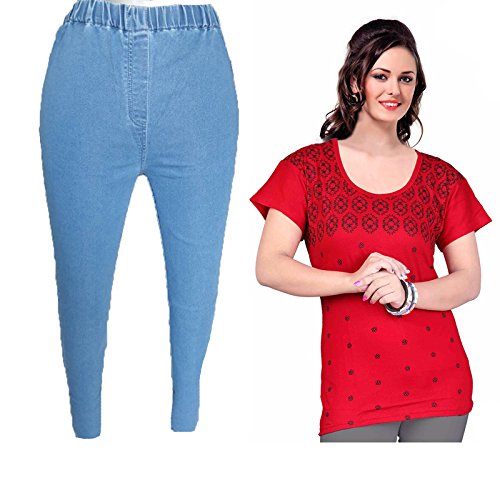 7XL Multi Jeggings \u0026 T-Shirt Combo 