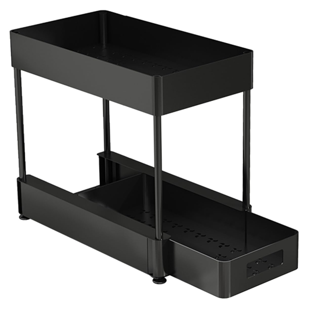 Alipis Under Sink Organizer Pull out Shelf for Kitchen Bathroom Storage Rack with Hollow Bottom Design for Efficient Under Cabinet Organization and Ventilation