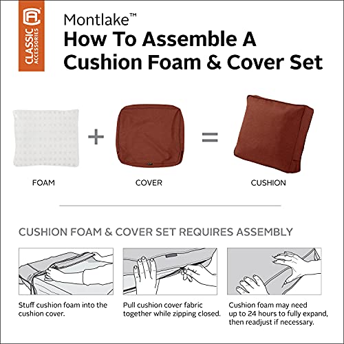 Classic Accessories Montlake Fadesafe Fadesafe Patio Lounge Chair/Loveseat Back Cushion, 19 X 20 X 4 Inch, Heather Henna #TOP4