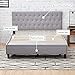 Edenbrook Windsor Upholstered Bed with Built-in Drawers-Diamond Tufted Headboard-Fabric Finish-Easy Setup Platform, Queen, Slate