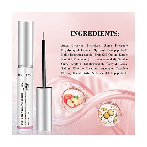 BARTSLASH Premium Eyelash Growth Serum - Irritation Free - For Longer, Thicker, Healthier, and Stronger Lashes - 0.12OZ/3.5ML