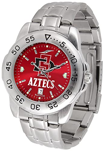 Image of SunTime Men's NCAA Team Sport Watch, 20mm Stainless Steel Strap, Reflective Shiny Dial with Date