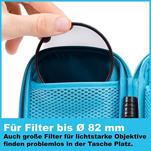 LENS-AID Filtertasche für Rundfilter mit Fächer für Filter bis 82mm, Aufbewahrungstasche für Polfilter, UV-Filter, Kamera Deckel etc. – Bild 6