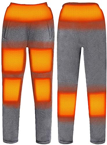 Pantalon chauffant électrique USB, 5 températures 8 zones de élastique Chauffant, Thermostat Pantalon Protection Hivernale, Pantalon Chaud Adapté Au Ski, Moto (3XL)