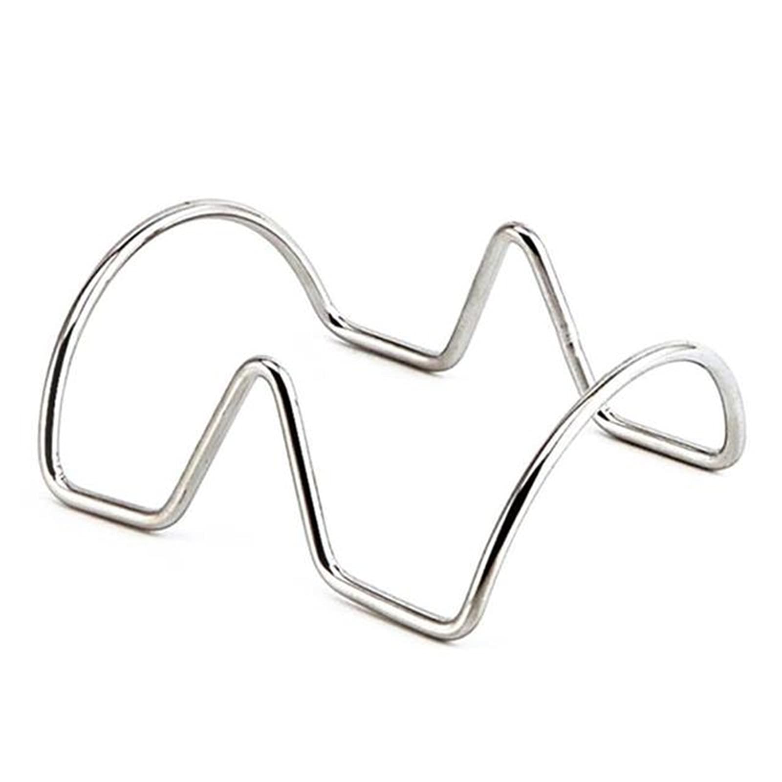Taco Rack Shell Acier Inoxydable Taco Holder Stand Plateau Rack Four Restaurant Taco Grill Holder (Color : Silver, Size : 17.1x10.7x3.8cm)
