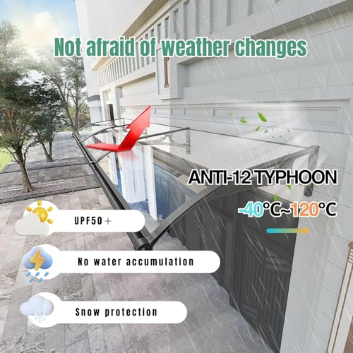Awning-for-Door-Entrance-Awnings-for-Doors-Polycarbonate-Cover-Outdoor-Front-Door-Patio-UVRainSnow-Protection-Door-Awnings-Exterior-for-PorchPatioDeck Awning for Door Entrance Awnings for Doors Polycarbonate Cover Outdoor Front Door Patio UVRainSnow Protection Door Awnings Exterior for PorchPatioDeck