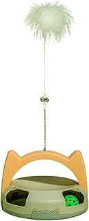 Brinquedos interativos para gatos em ambientes internos – Brinquedo multifuncional de penas para gatos – Brinquedos interativos com penas e sinos para gatos brincalhões em ambientes internos