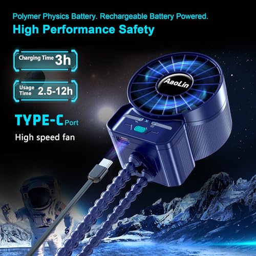 Image of 2 Pack Multifunctional Portable Stroller Fan 4 Speed 6600rpm High Speed Usb Rechargeable Personal Mini Handheld Fan Extended Tripod For Desktop Winding Kids Bed Treadmill Bike Golf Cart Outdoor Travel