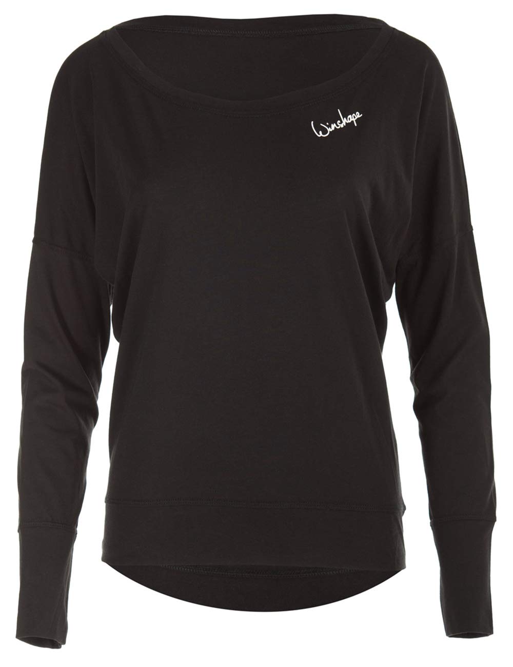Winshape Mcs002 Women's Ultra Lightweight Modal Long Sleeve Dance Style Fitness Leisure Sport Yoga Workout, Womens, MCS002-SCHWARZ-XL, Black, XL
