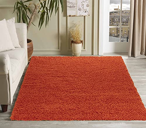 Serdim Rugs Living Room Shaggy Area Rugs, Polypropylene, Orange, 80x150cm(2'6"x5'0)