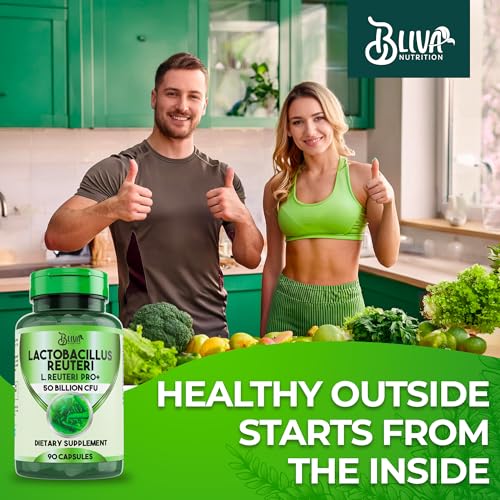 Image of BLIVA Lactobacillus Reuteri Capsules - L Reuteri - 50 Billion CFU per Serving - Highest CFU Count L Reuteri Supplement - 90 Capsules
