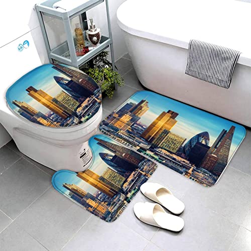Badematten Set 3D 40x60 London absorbierend 3-teiliges Badezimmerteppich-Set maschinenwaschbare weich badteppich schnell… – Bild 5