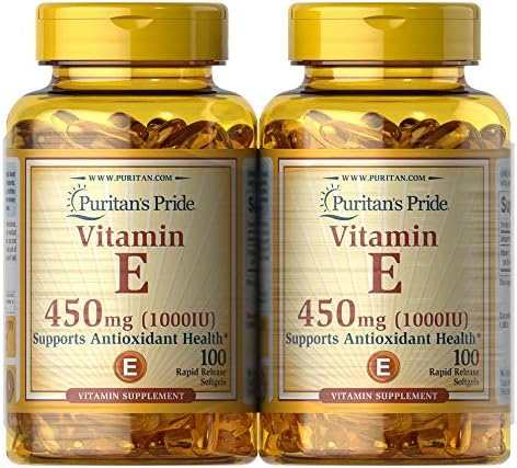 Puritan's Pride Vitamin E Supports Immune Function, 450 mg,100 count (Pack of 2) - Packaging May Vary