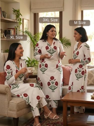 Image of Leriya Fashion Kurti Set for Women | Elegant Kurta Sets for Woman | Festive Co Ord Set for Women Stylish | Floral V-Neck Straight Pant Silhouette for Daily Travel Comfort Office Outfits