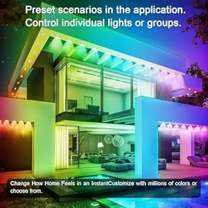 500FT RGB Eaves Lights with App Control, DIY Scene Modes, IP67 Waterproof Outdoor Under Eave Lighting for House, Party, Holiday 500FT RGB Eaves Lights with App Control DIY Scene Modes IP67 Waterproof Outdoor Under Eave Lighting for House Party Holiday
