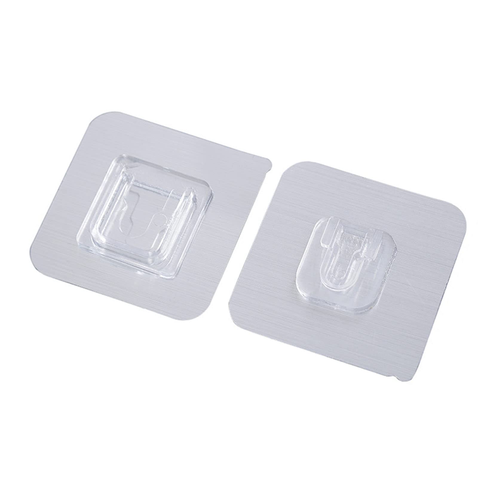 Cqeaz Brushed Silver Strong Sticker Snap Buckle Strong Stickers Sticky Hooks Set Of 2 Hanger