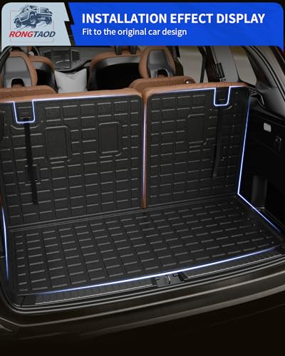 Rongtaod Cargo Mat Compatible with 2023 2024 2025 Honda Pilot Cargo Liner Trunk Mat TPE All Weather Back Seat Cover Protector Honda Pilot Accessories (Trunk Mat with Backrest Mat)