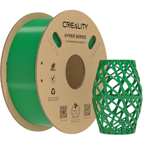Image of Creality Hyper PETG Filament 1.75mm, High-Speed PETG for 30-600mm /s Printing, Low Stringing, Strong Layer Adhesion, + /- 0.03mm Accuracy,Fits for Most FDM 3D Printers(Green)