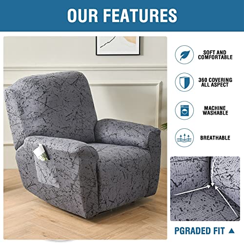 Image of Eco-Ancheng Recliner Slipcovers 4-Pieces Lazyboy Recliner Covers Recliner Couch Covers Recliner Chair Cover Non Slip Reclining Slipcovers with Storage Pockets Furniture Protector for Living Room