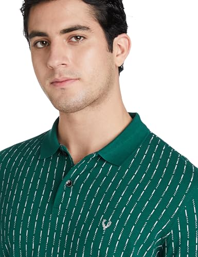Image of Allen Solly Men's Polo T-Shirt | All-Over Print | Regular Fit | Cotton Comfort Feel | Smart Casual Wear