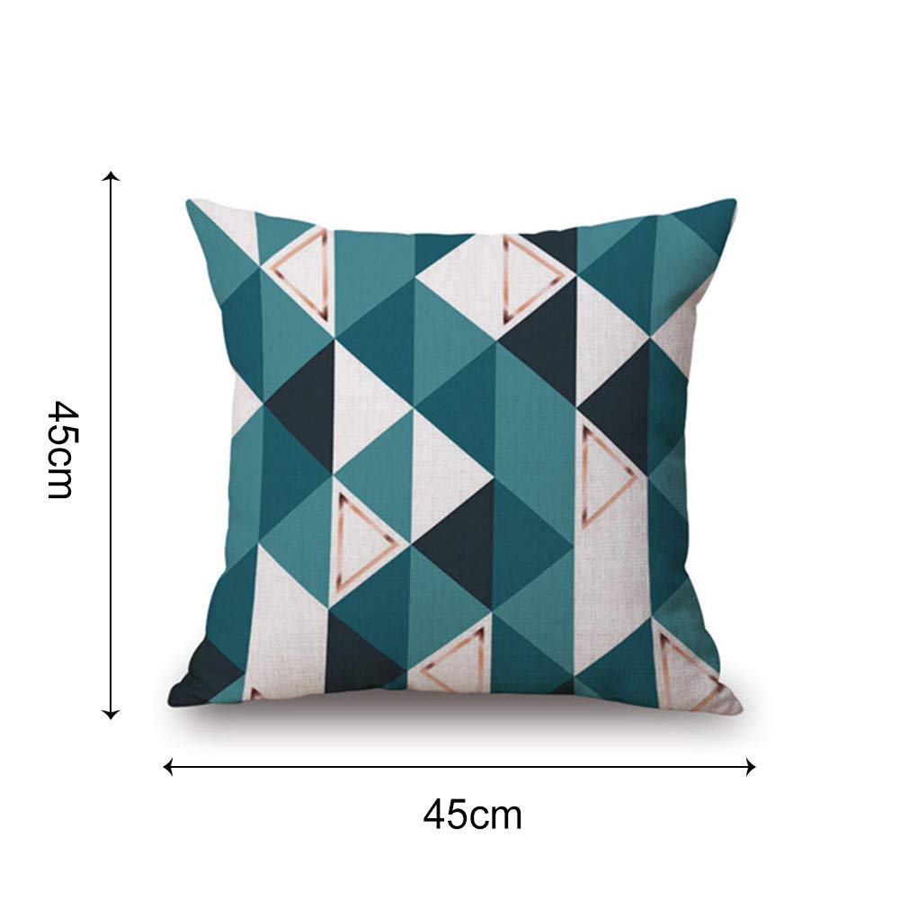 Federe Per Cuscini Divano 45x45 Cm – Set Di 4 Con Motivi Geometrici, Cotone Lino, Cerniera Nascosta, Decorazione Soggiorno E Camera - 4