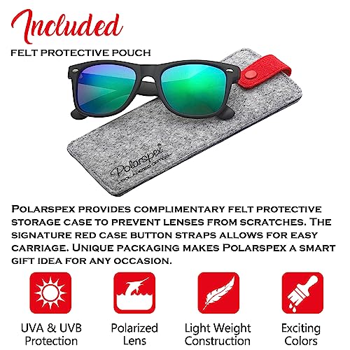 Image of PolarSpex Polarized Sunglasses for Men and Women | UV Protection, Durable Lightweight Frame, Retro Style, Felt Carrying Case, Clear Vision for Driving, Fishing & Everyday Wear.