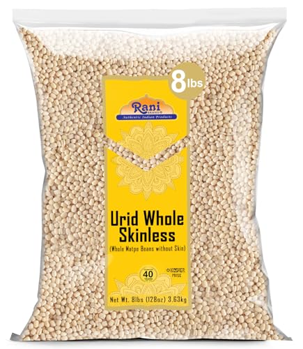 Rani Urid/Urad Gota White (Matpe Beans Skinless) Indian Lentils 128oz (8lbs) 3.63kg Bulk ~ All Natural | Gluten Friendly | Non-GMO | Kosher | Vegan | Indian Origin